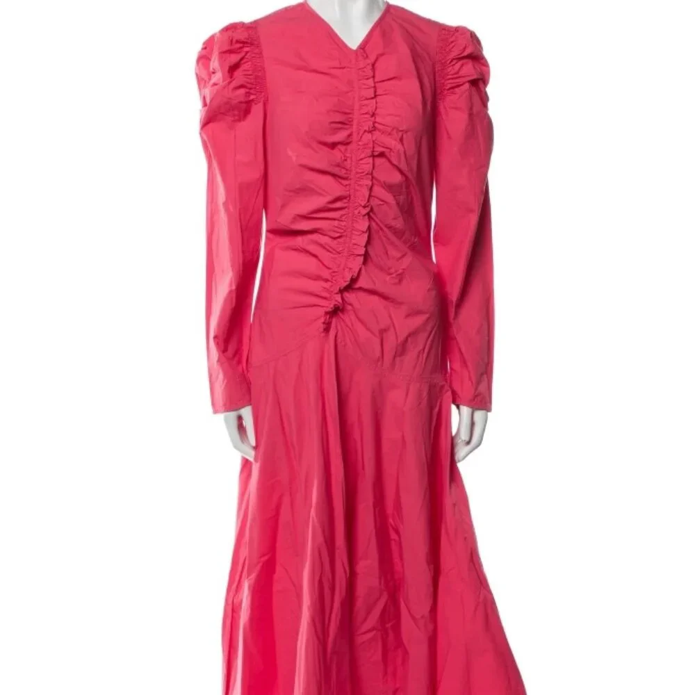 NWOT ULLA JOHNSON Priyanka Dress in Honeysuckle M $570 - Picture 10 of 12